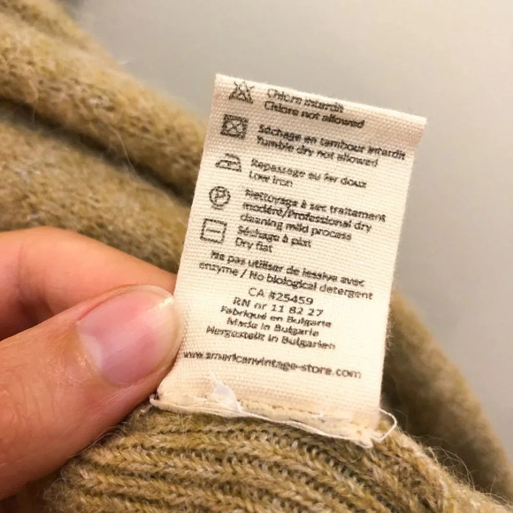 American Vintage Cream Tight Knit Tie Waist Open Quarter Sleeve Cardigan Sweater - Picture 8 of 10